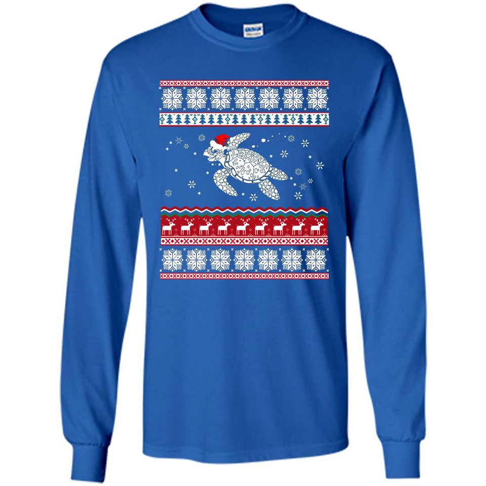 Sea Turtle Ugly Christmas T-Shirt - Long Sleeve T-Shirt