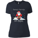 Funny Christmas Nurse Shirt, Santa_s Favorite Nurse - Ladies' Boyfriend T-Shirt