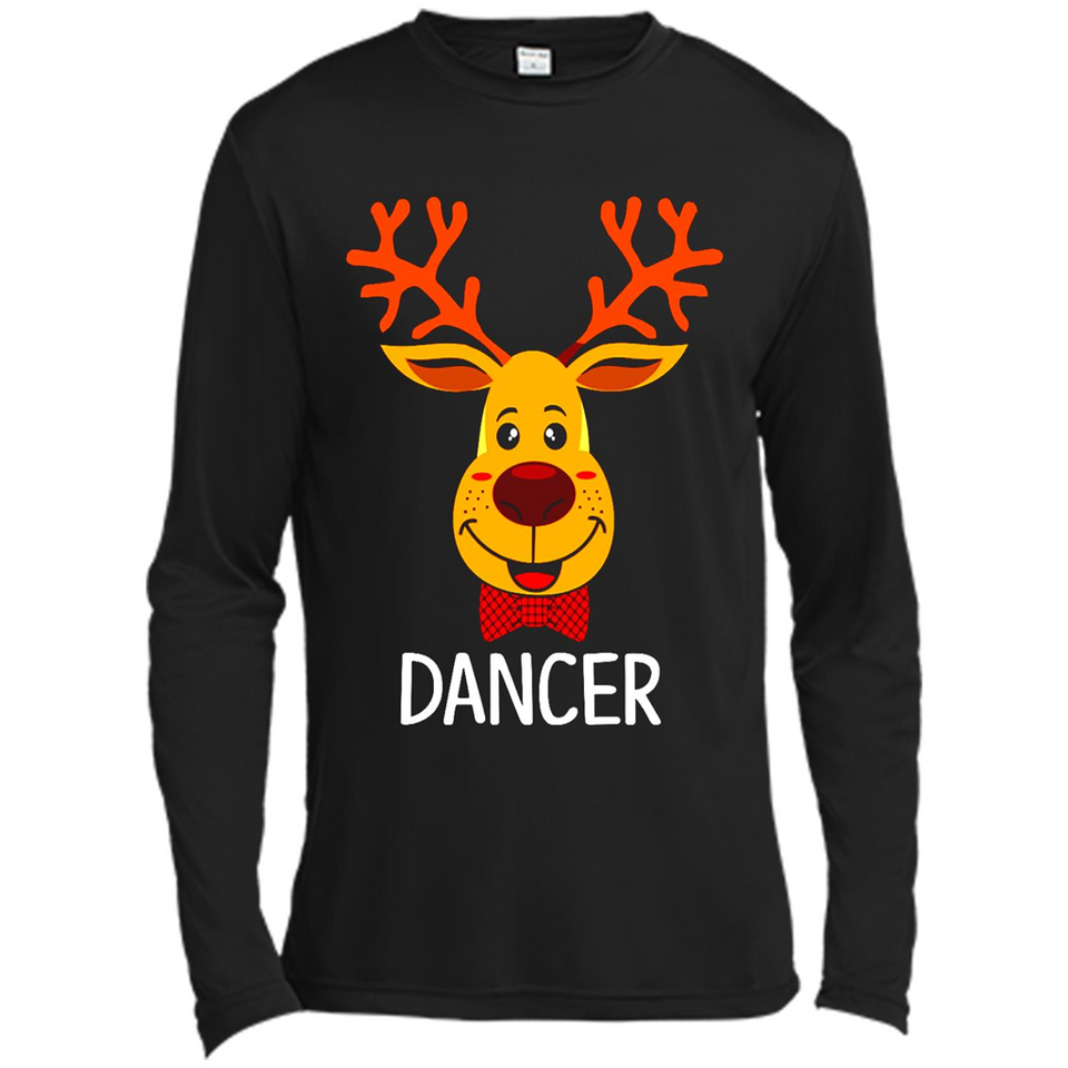 Dancer Santa Claus Funny Xmas Holiday T-Shirt - Canvas Long Sleeve T-Shirt