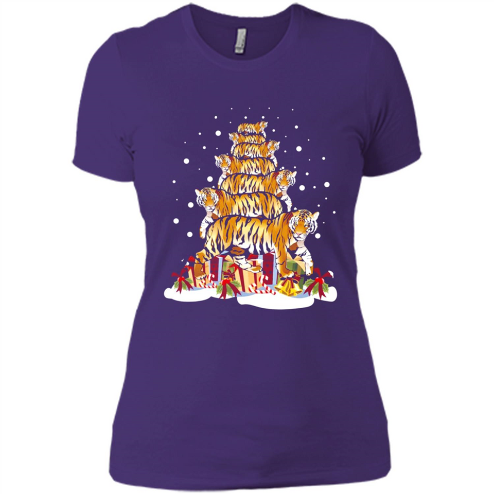 Tiger Christmas Tree Funny Merry Christmas - Ladies' Boyfriend T-Shirt