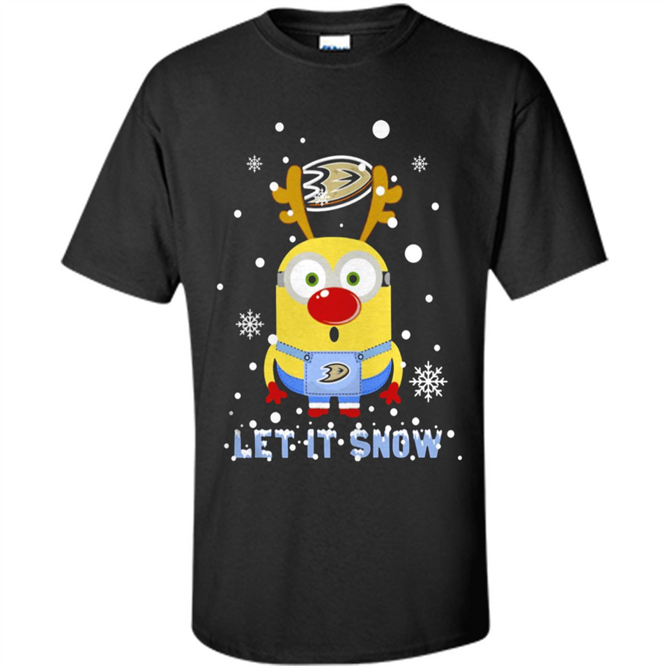 Minion Anaheim Ducks Ugly Christmas Sweater Let it Snow - Shirt