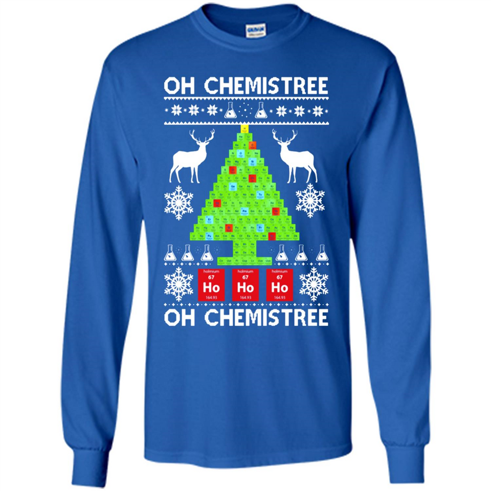 Oh Chemistree, Oh Chemistree Christmas Ugly Sweater - Long Sleeve T-Shirt
