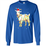 Christmas Lights Goat Wearing Santa Hat Funny Xmas - Long Sleeve T-Shirt