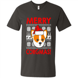 Funny Christmas Santa Corgi Dog Merry Corgmas - Men's V-Neck