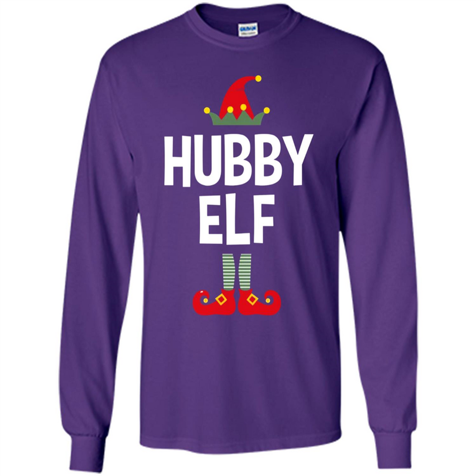 Hubby Elf Shirt - Family Matching Christmas Pajamas - Long Sleeve T-Shirt