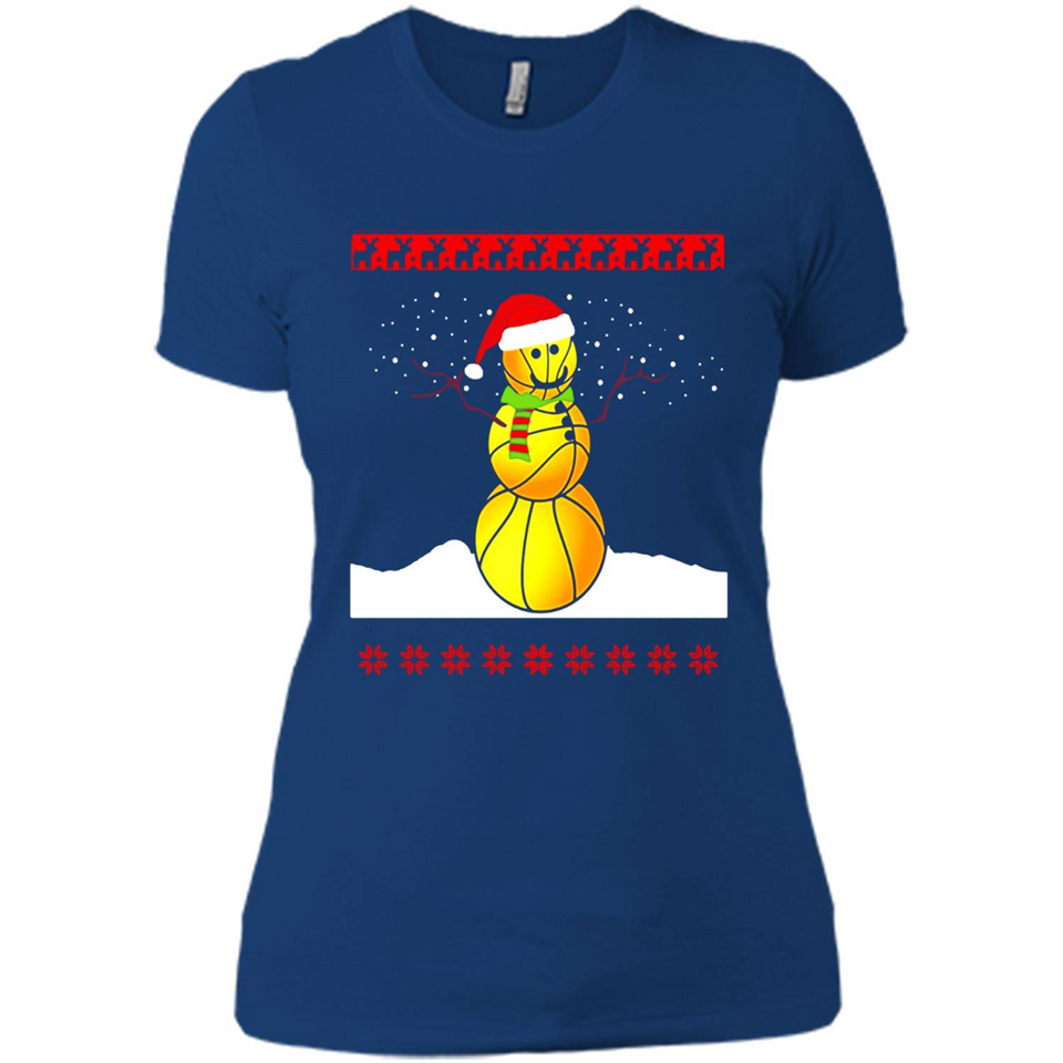 Basketball Santa Funny Christmas - Ladies' Boyfriend T-Shirt