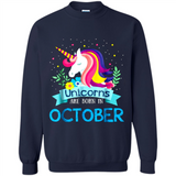Unicorns are born in October Birthday Rainbow Gift Ladies Custom