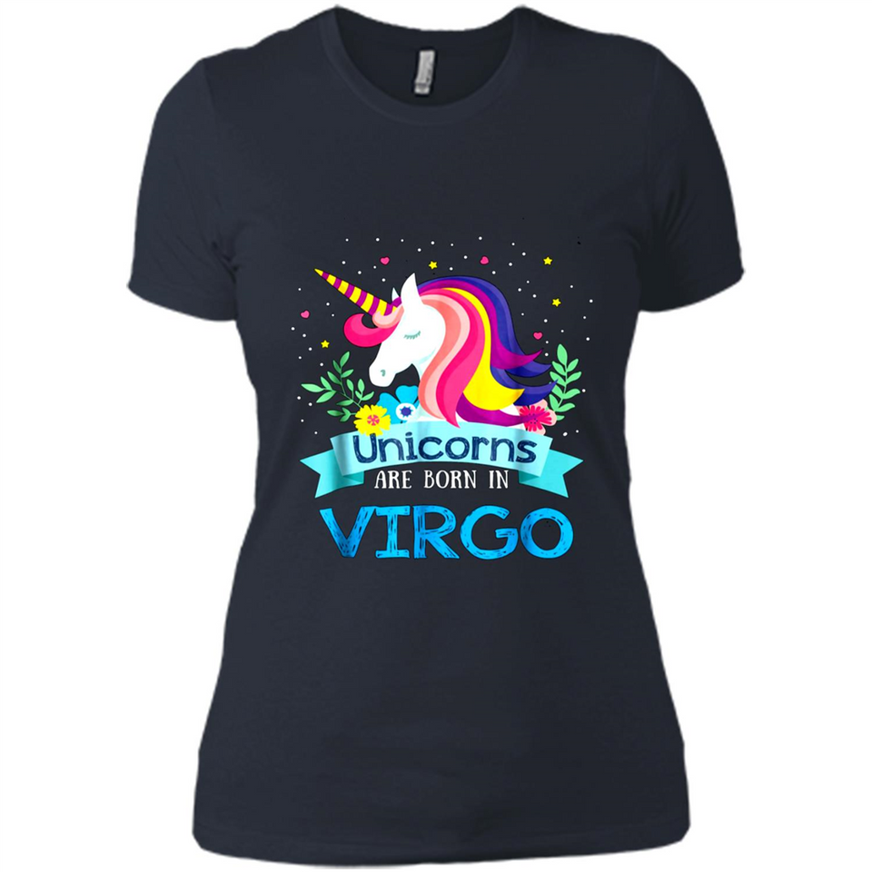 Unicorns are born in Virgo Birthday Rainbow Gift Ladies Custom