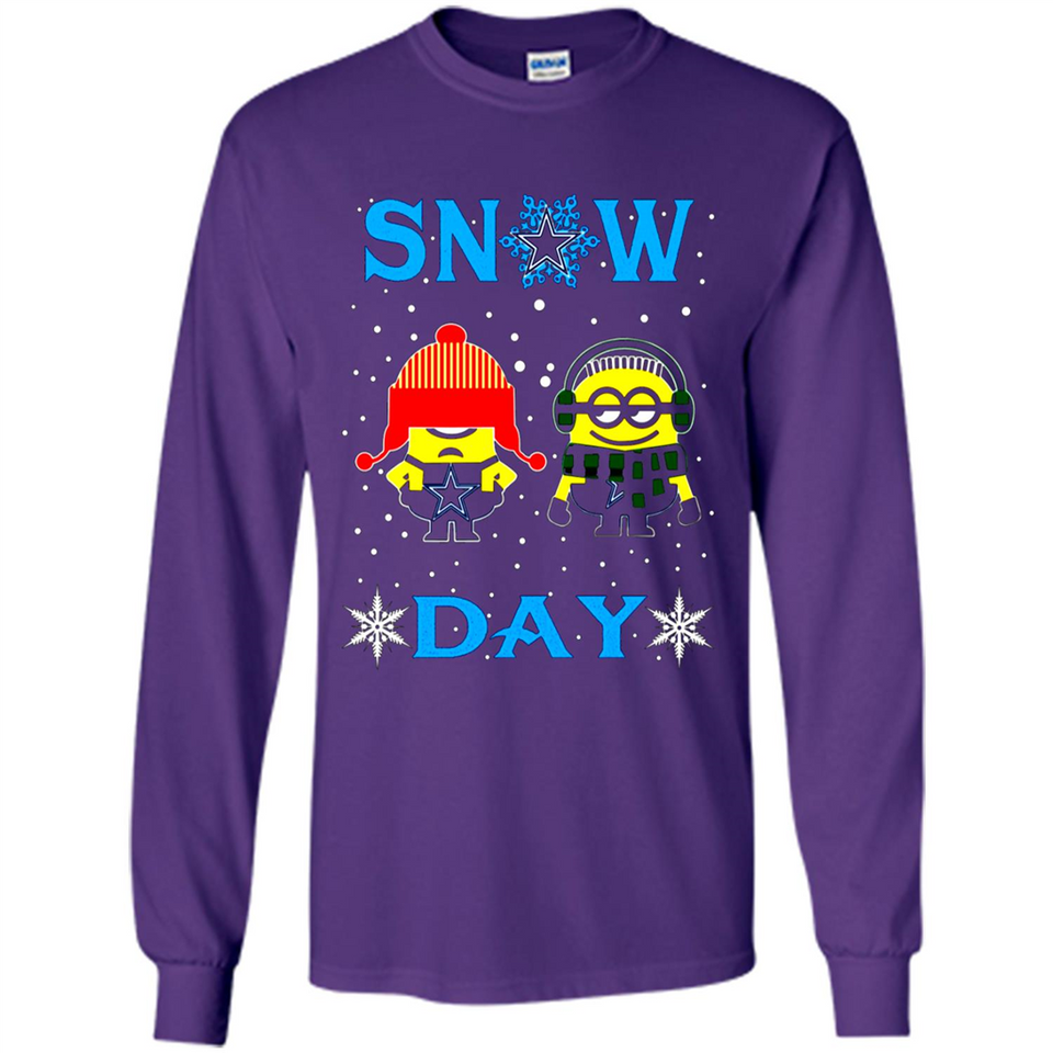 Snow Day Shirt For Dallas Cowboys Vs Minion Fans pingpong