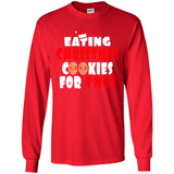 Womens Funny Eating Christmas Cookies For Two Pregnancy - Long Sleeve T-Shirt