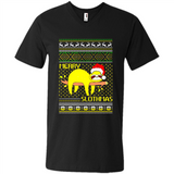 Merry Slothmas Sloth Christmas Sweater PINGPONG - Men's V-Neck