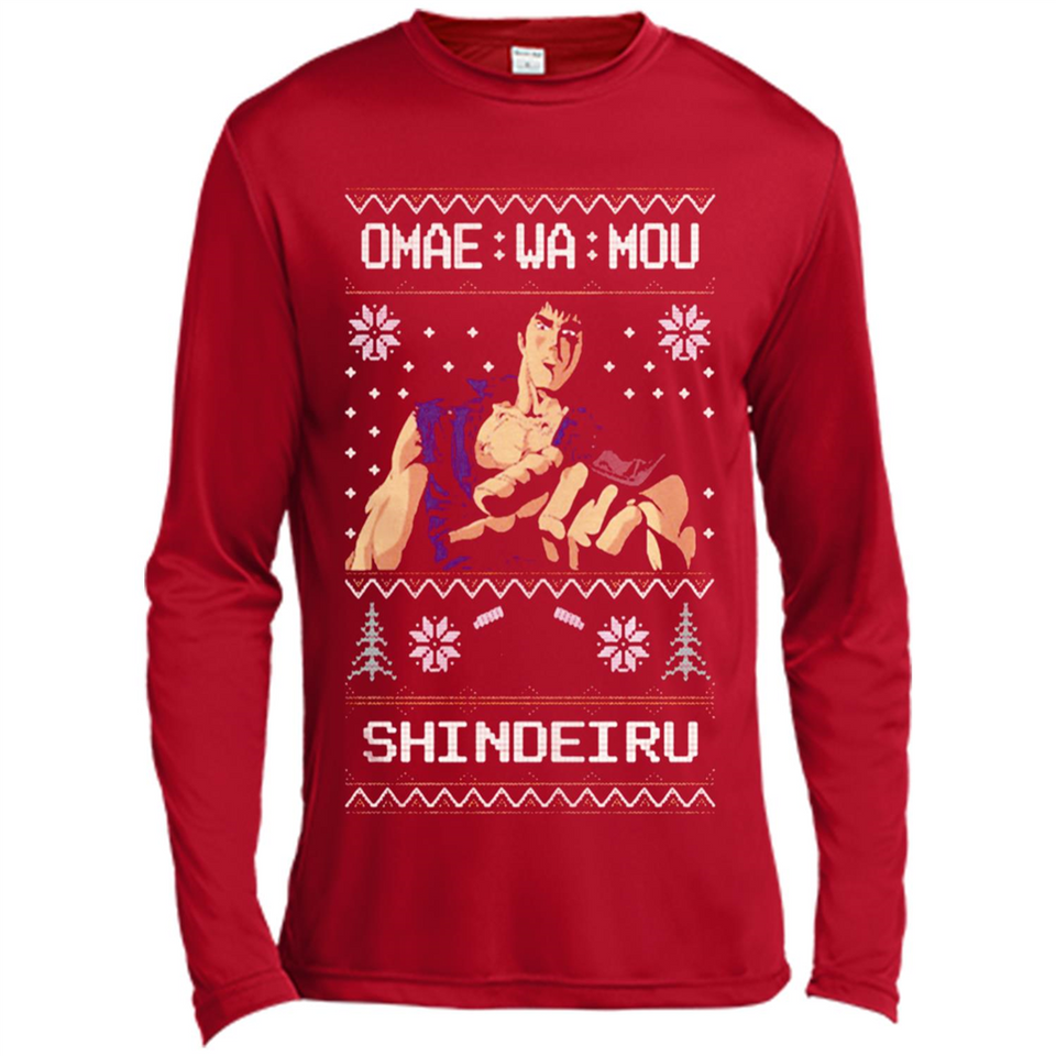 Omae Wa Mou Shindeiru Ugly Christmas Sweater - Canvas Long Sleeve T-Shirt