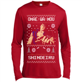 Omae Wa Mou Shindeiru Ugly Christmas Sweater - Canvas Long Sleeve T-Shirt