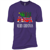 Firetruck Santa Sleigh Merry Christmas Firefighter - Premium Short Sleeve T-Shirt