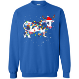 Christmas Lights Cow Wearing Santa Hat Funny Xmas Sweatshirt - Sweatshirt
