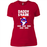 Daddy Shark Costume Reindeer Funny Christmas T-Shirt - Ladies' Boyfriend T-Shirt