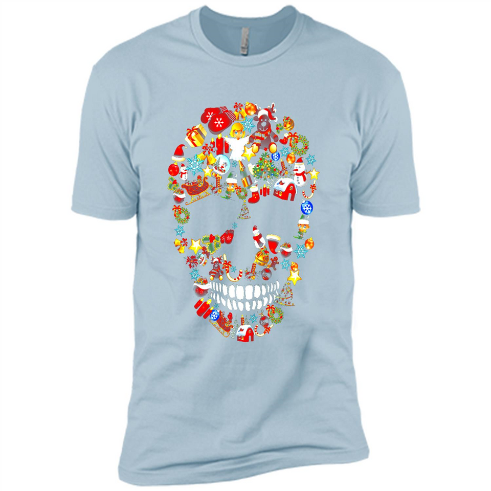 Skull Christmas Decorations Merry Xmas T-Shirt - Premium Short Sleeve T-Shirt