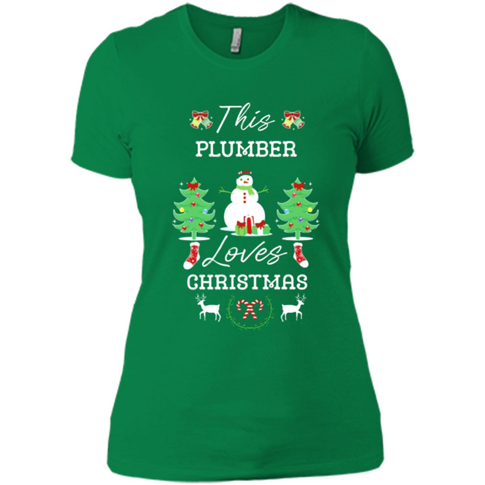 This Plumber Loves Christmas Tree Shirt with Snowman