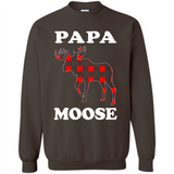 Papa Moose Funny Christmas Plaid Buffalo T-Shirt - Sweatshirt