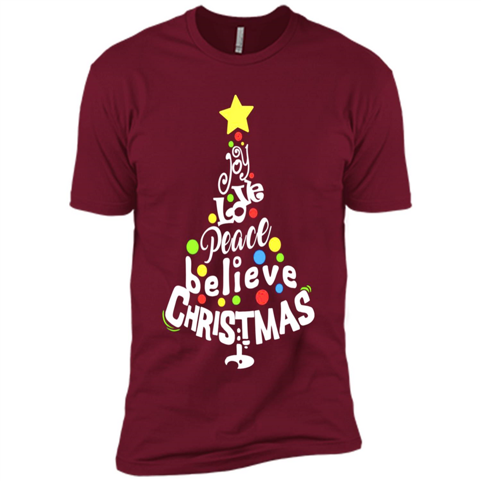 Joy Love Peace Believe Christmas Tree