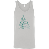 Merry Catmas Funny Cat Christmas Tree Sweatshirt - Canvas Unisex Tank