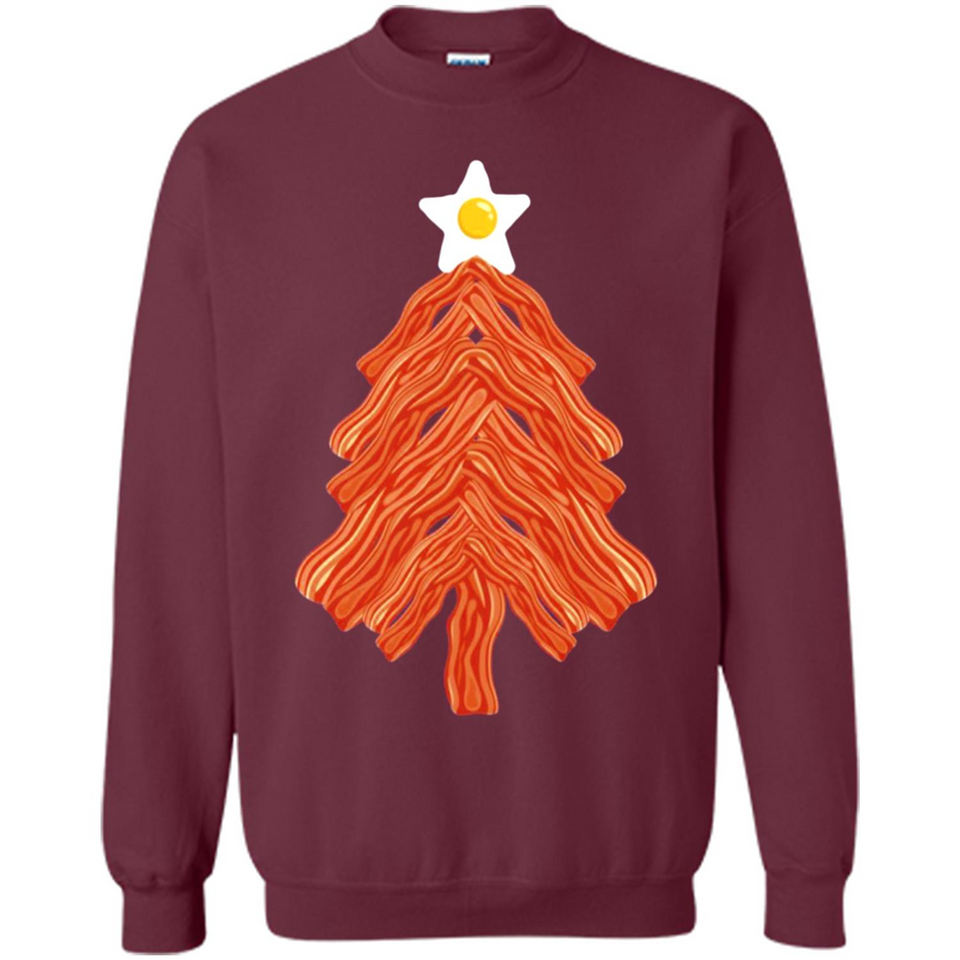 Bacon & Eggs Over Easy Fried Food Breakfast Xmas Tree Foodie - Sweatshirt