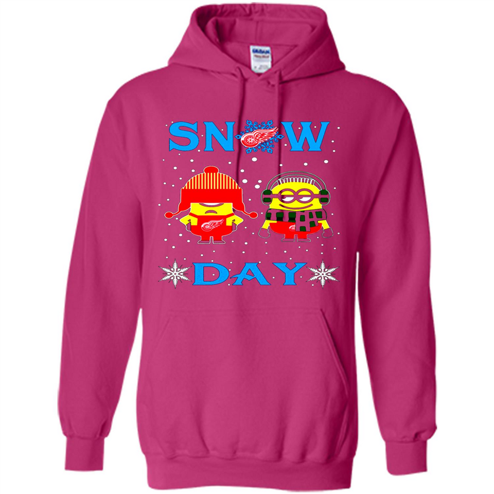 Snow Day Shirt For Detroit Red Wings Vs Minion Fans pingpong