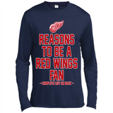 Reasons to be a Detroit Red Wings Fan Complete List on Back - Canvas Long Sleeve T-Shirt