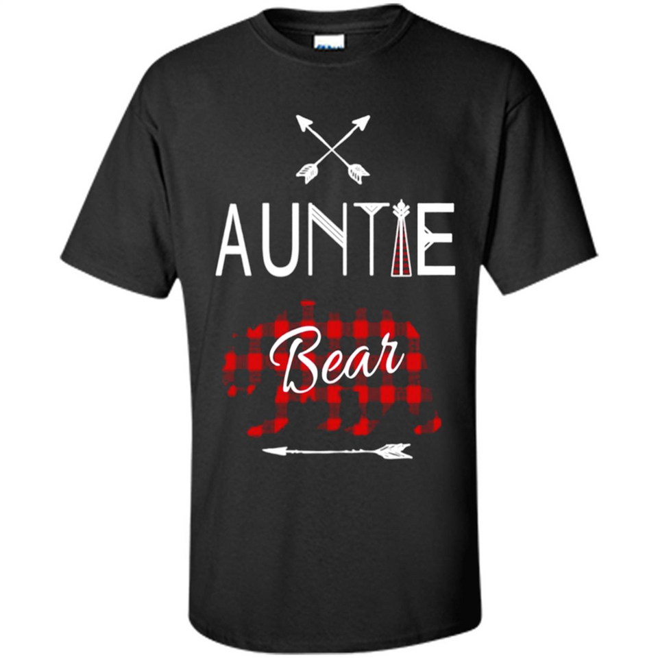 Aunt Shirt Buffalo Plaid Family Camp Bear Tee - Shirt