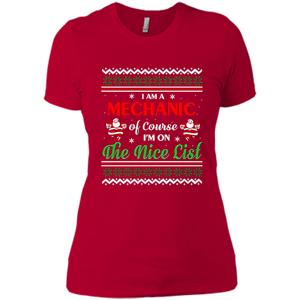Funny Ugly Christmas T-Shirt Gift for Mechanic - Ladies' Boyfriend T-Shirt