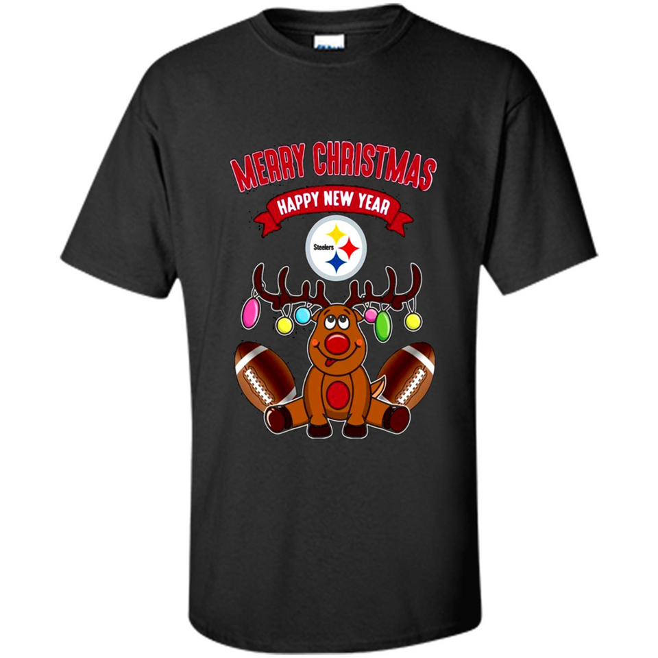 Pittsburgh Steelers NFL Reindeer Funny Merry Christmas And Happy New Year