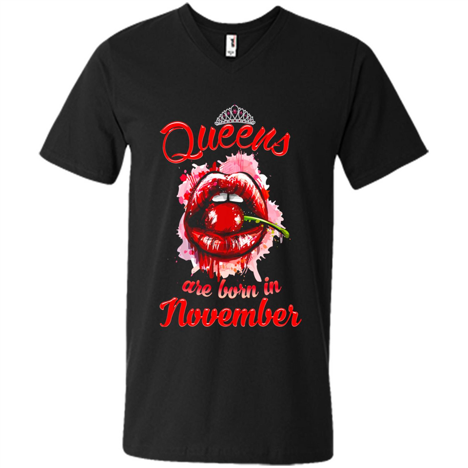 Queens Are Born In November T-Shirt Sexy Lips