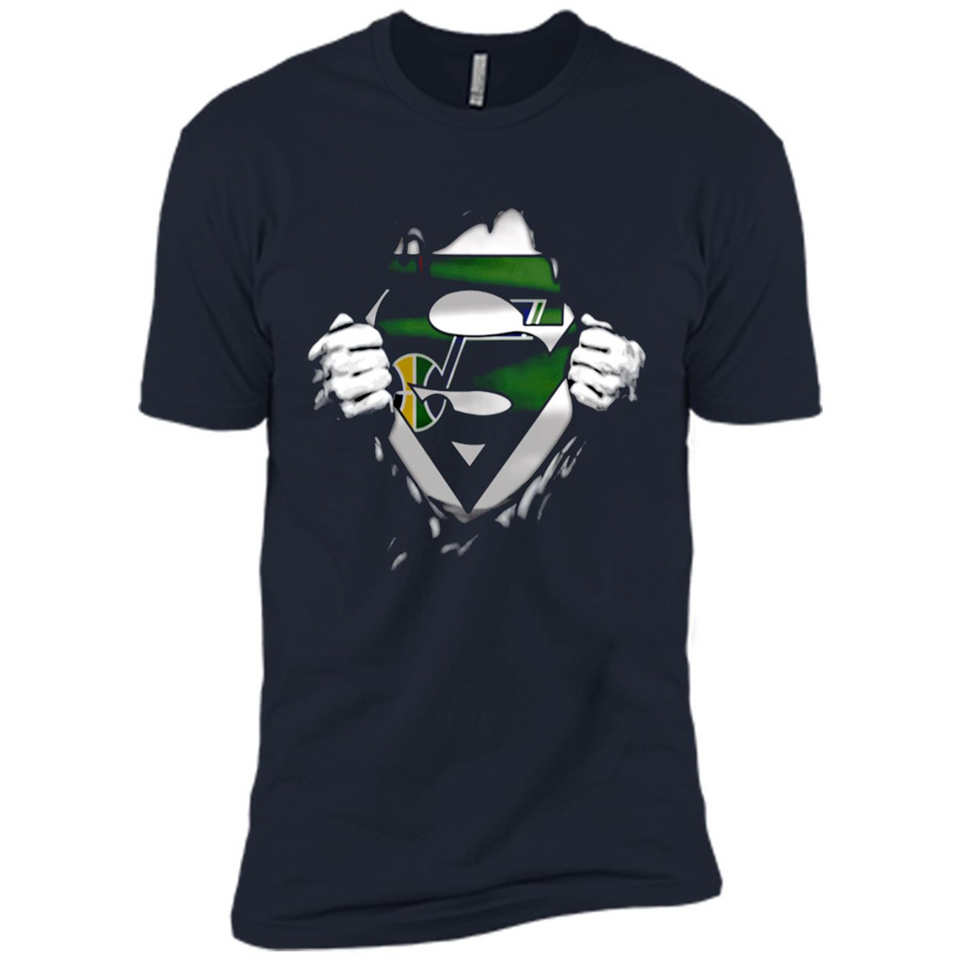 Utah Jazz And Superman Fans - Premium Short Sleeve T-Shirt