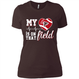 Atlanta Falcons Football My Heart is on that Field - Ladies' Boyfriend T-Shirt