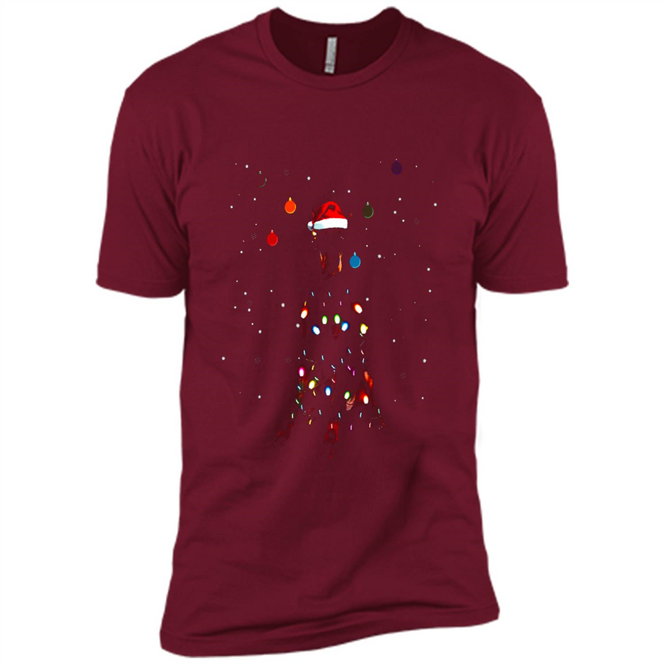 Doberman Santa Lights Christmas Dog Xmas Sweatshirt - Premium Short Sleeve T-Shirt