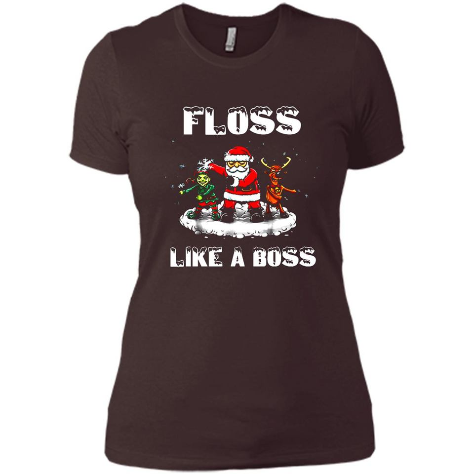 Floss Like A Boss Santa Flossing Dance Funny - Ladies' Boyfriend T-Shirt