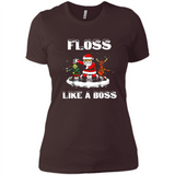 Floss Like A Boss Santa Flossing Dance Funny - Ladies' Boyfriend T-Shirt