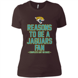 Reasons to be a Jacksonville Jaguars Fan Complete List on Back - Ladies' Boyfriend T-Shirt