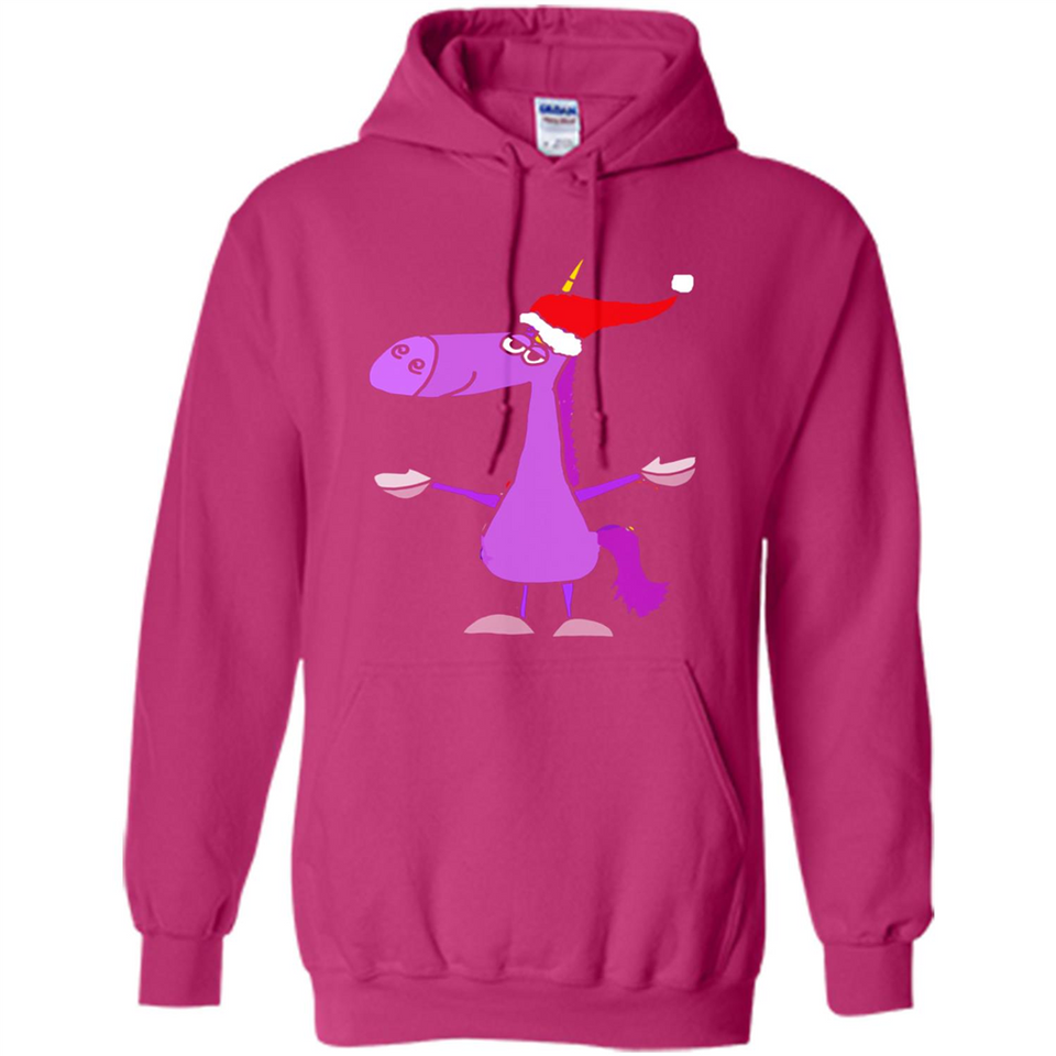 Funny Christmas Unicorn in Santa Hat - Hoodie