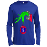 GRINCH HAND HOLDING DUKE BLUE DEVILS GLITTER CHRISTMAS PINGPONG
