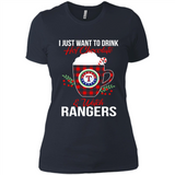 I Just Want To Drink Hot Chocolate & Watch Texas Rangers Ugly Christmas Sweater PINGPONG