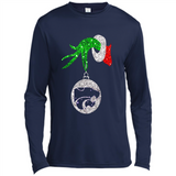Amazing Kansas State Wildcats Glitter Grinch Monogram Ornament Christmas Gift - Canvas Long Sleeve T-Shirt