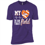 Denver Broncos Football My Heart is on that Field - Premium Short Sleeve T-Shirt