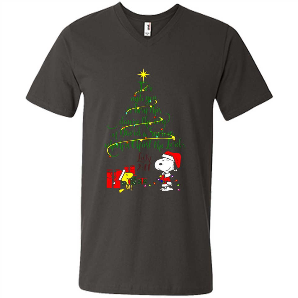 Snoopy Christmas Tree T-Shirt - Men's V-Neck
