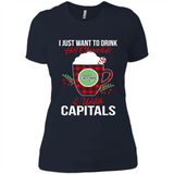 I Just Want To Drink Hot Chocolate & Watch Washington Capitals Ugly Christmas Sweater PINGPONG