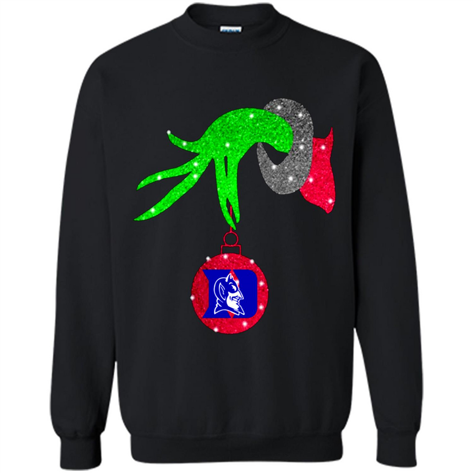 GRINCH HAND HOLDING DUKE BLUE DEVILS GLITTER CHRISTMAS PINGPONG