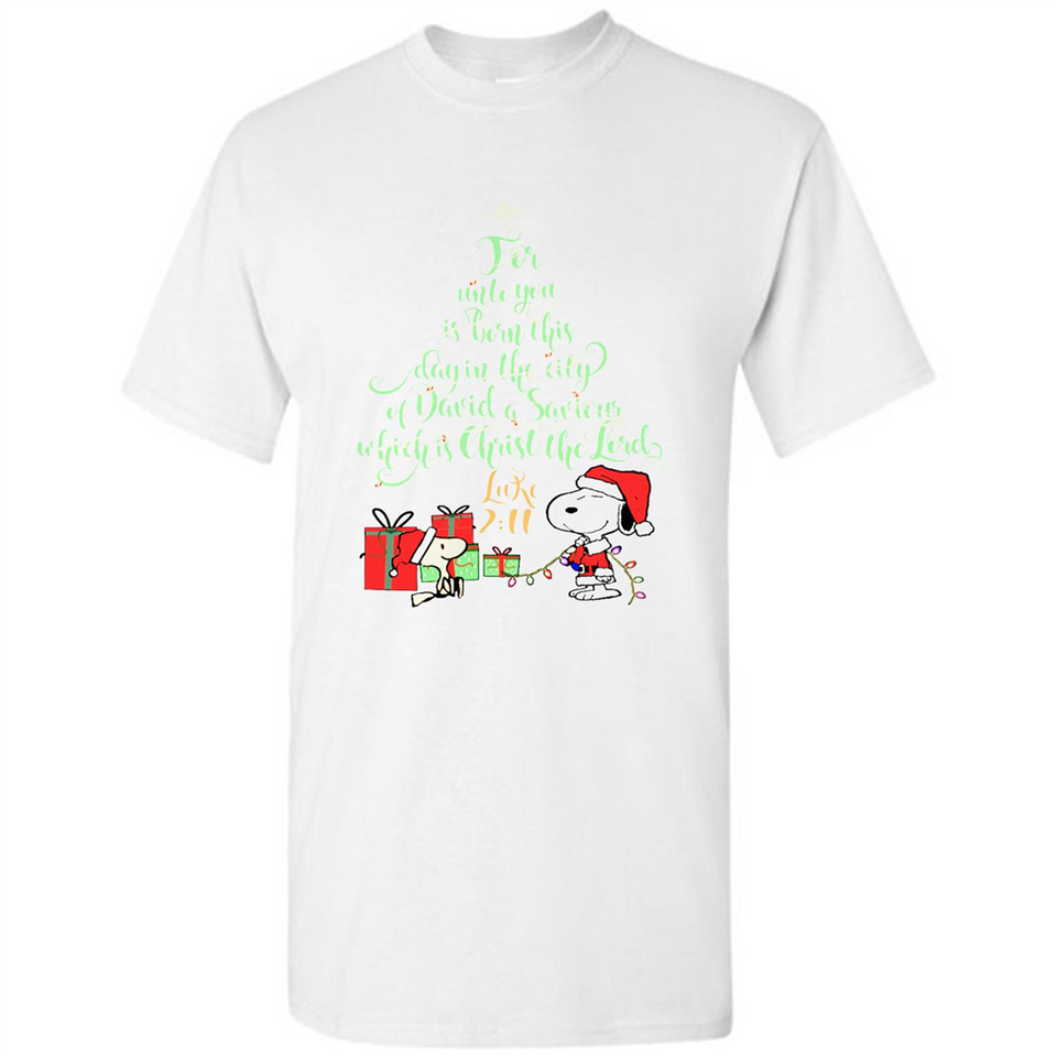 Snoopy Merry Christmas with Christmas tree T-Shirt - Shirt
