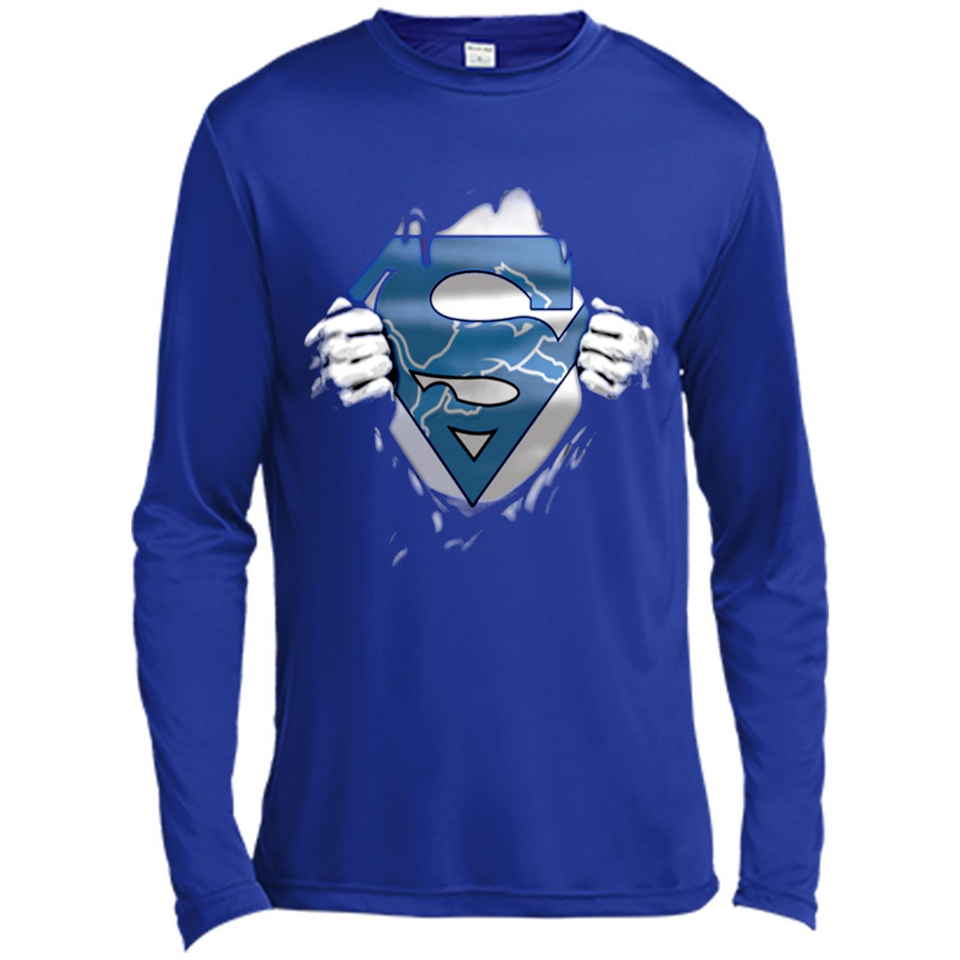 Detroit Lions And Superman Fans - Canvas Long Sleeve T-Shirt