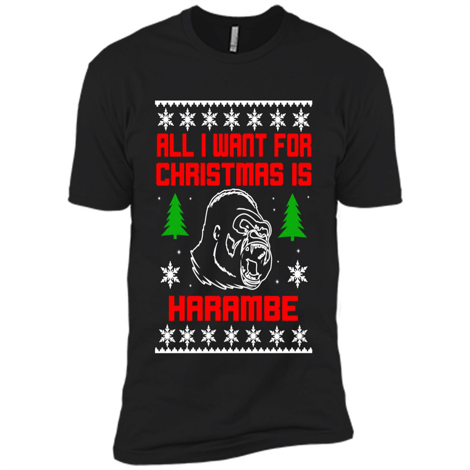 All I Want For Christmas Is HarambeT Rex Attack Reindeer ugly sweater PINGPONG