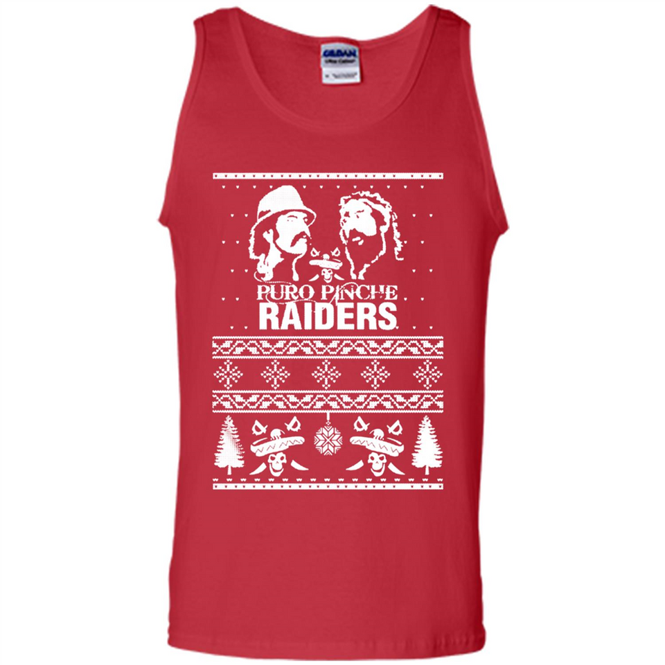 Puro Pinche Raiders Ugly Christmas Sweater - Tank Top